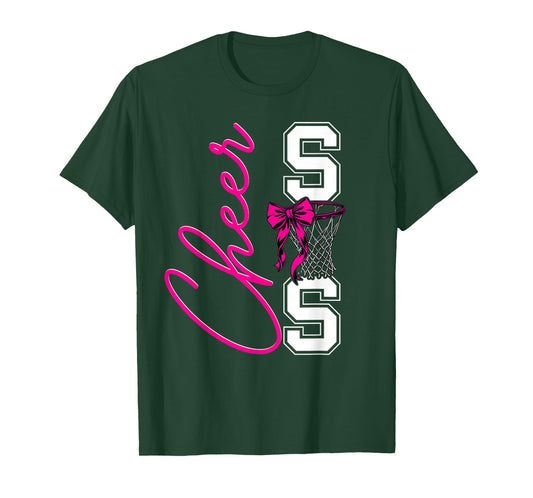 Basketball Game Cheerleading Sport Cheer Sis Sister Pink T-Shirt