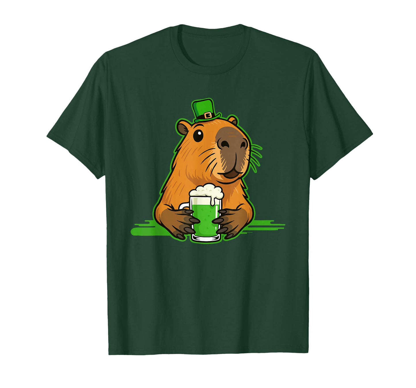 Capybara St Patty's Shamrock Beer Funny St Patrick's Day T-Shirt