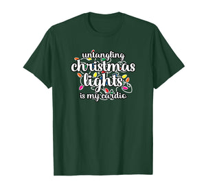 Funny Christmas Tee Untangling Christmas Lights is My Cardio T-Shirt