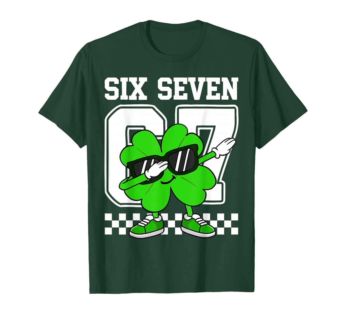 Boys St Patricks Day Dabbing Shamrock Clover 67 Six Seven T-Shirt