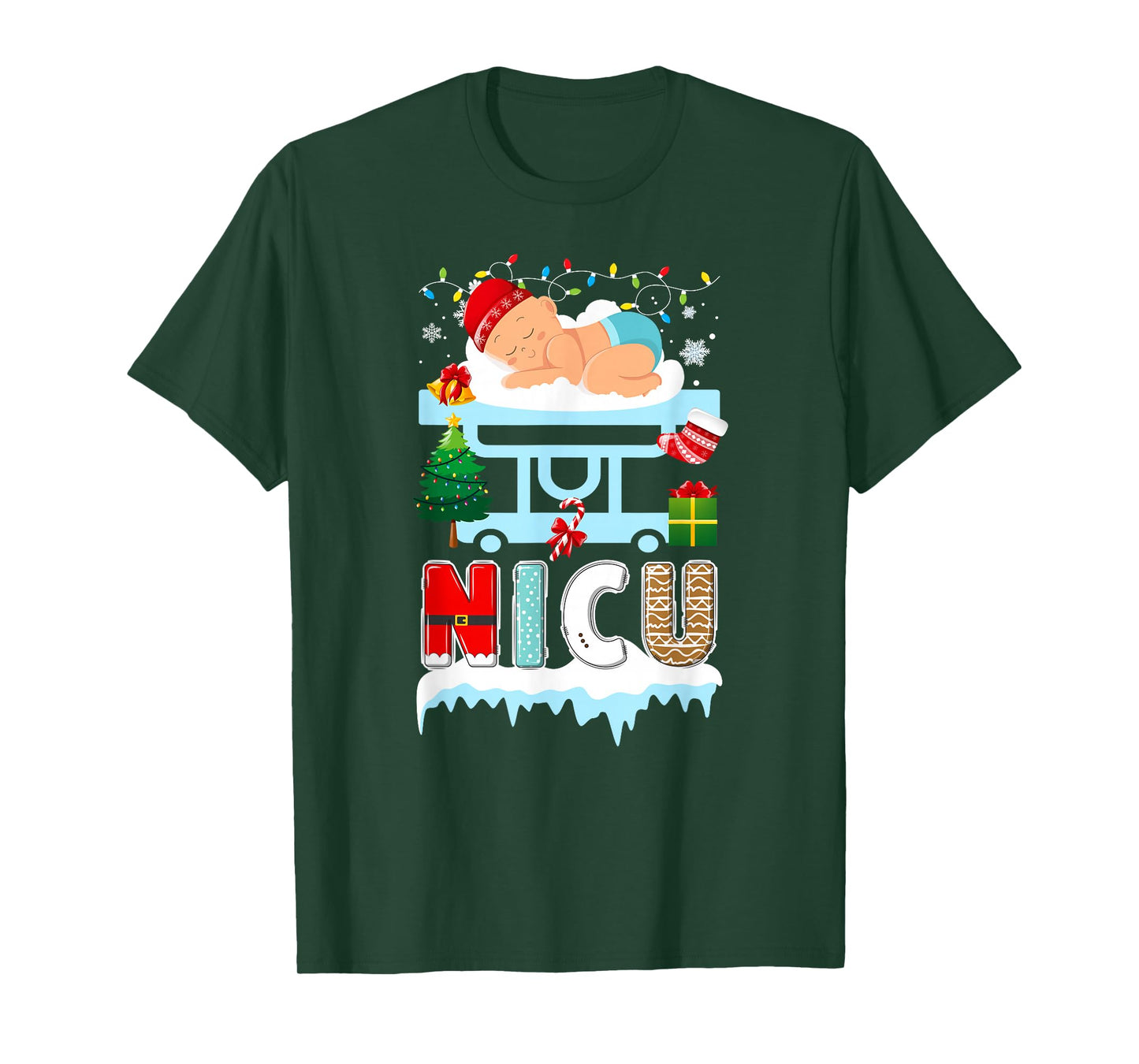 NICU Nurse Christmas Neonatal ICU Nurse Xmas NICU Nursing T-Shirt