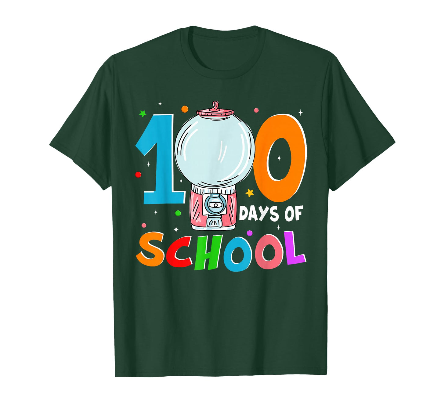 Funny Gumball Machine 100 Days of School Shirts Kids Teacher T-Shirt