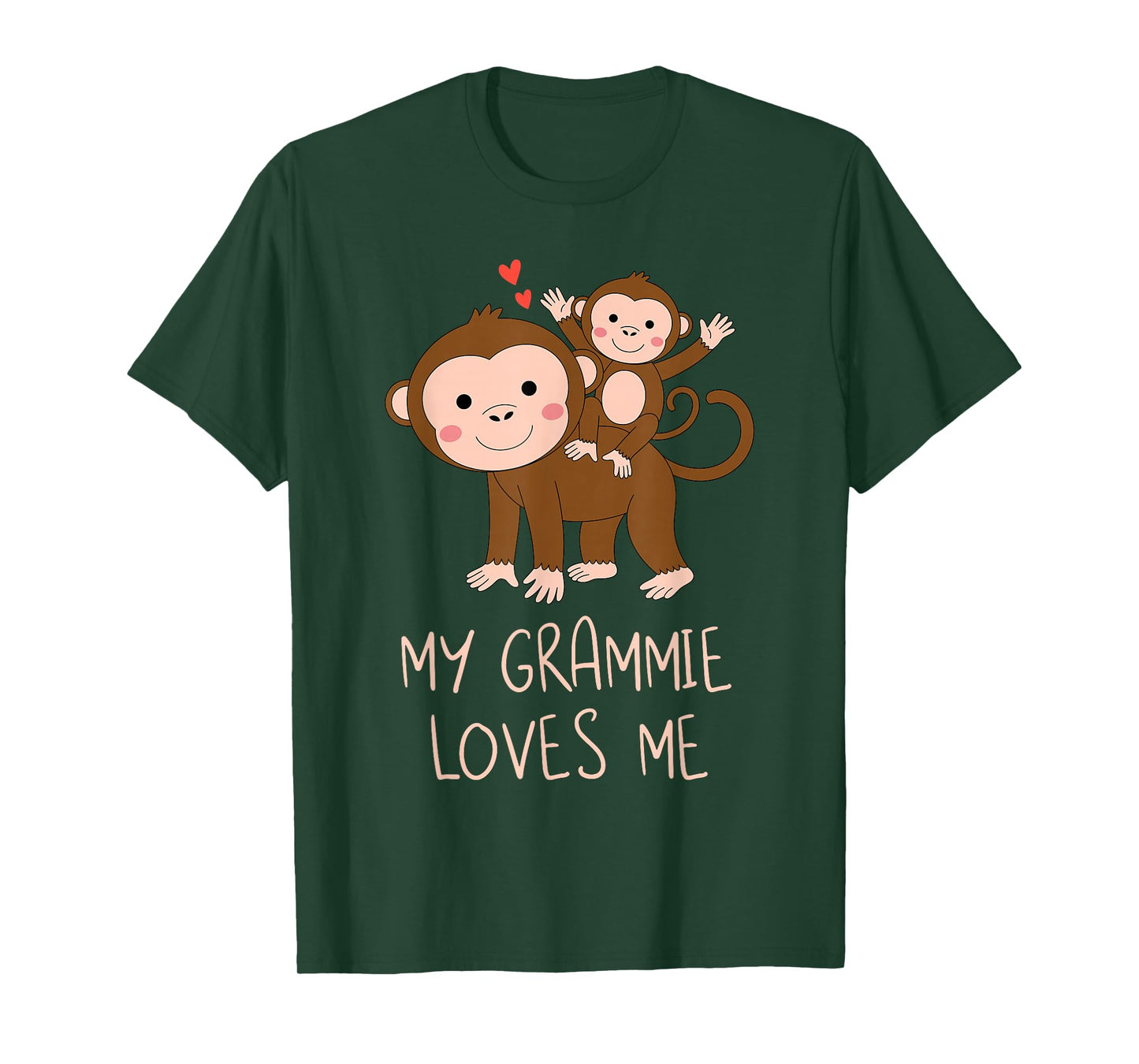 Cute Baby Monkey and Grandma My Grammie Loves Me T-Shirt