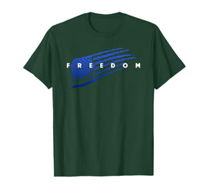 Distressed American Flag in Blue Patriotic Pride Freedom T-Shirt