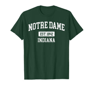 Notre Dame Indiana in Vintage Style Sports Design T-Shirt