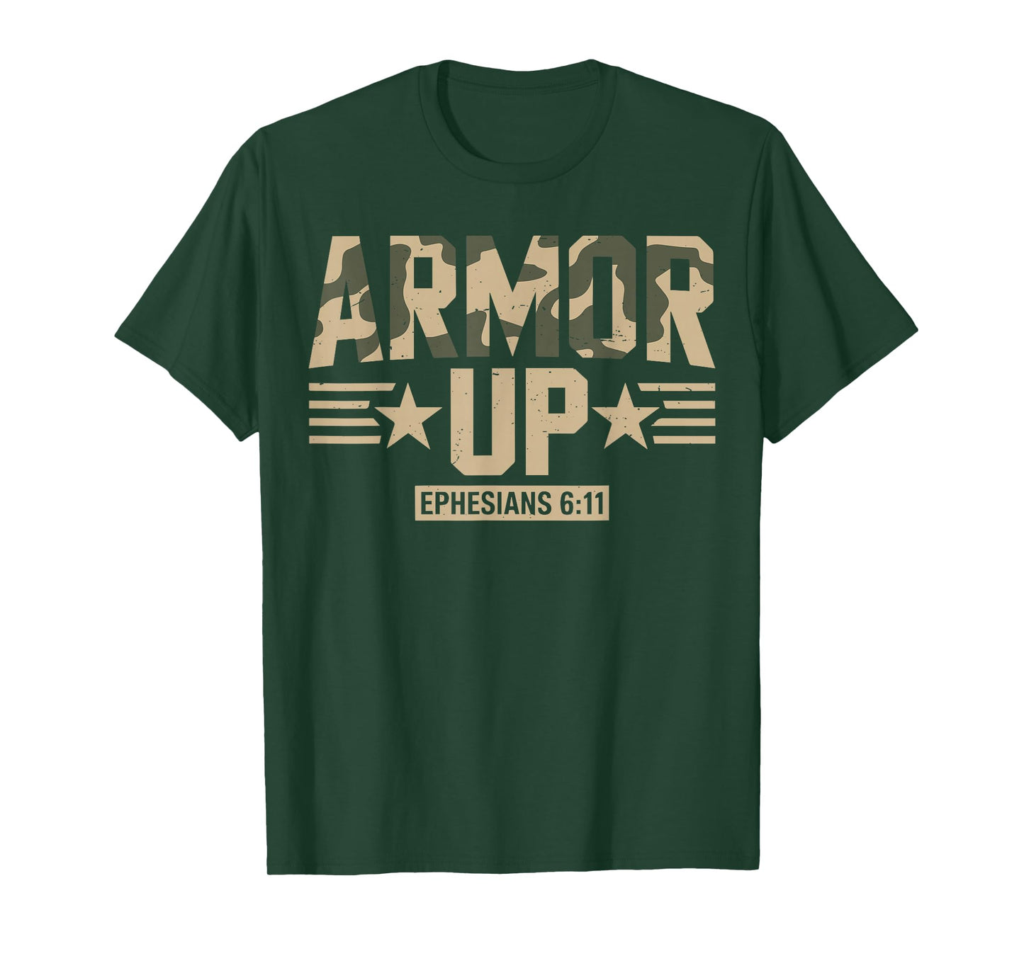 Armor Up Christian Workout Gym Camo Jesus God Son Brother T-Shirt