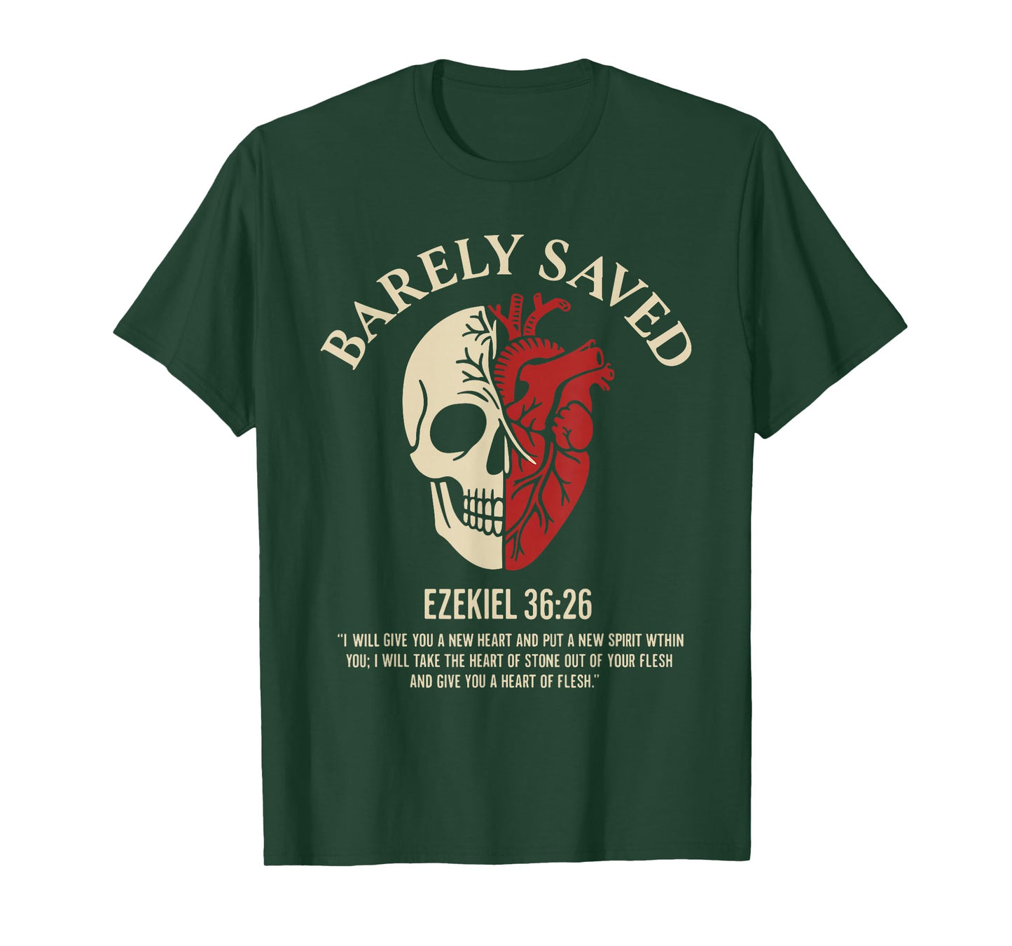 Vintage Ezekiel 36-26 Heart of Flesh Bible Verse Christian T-Shirt