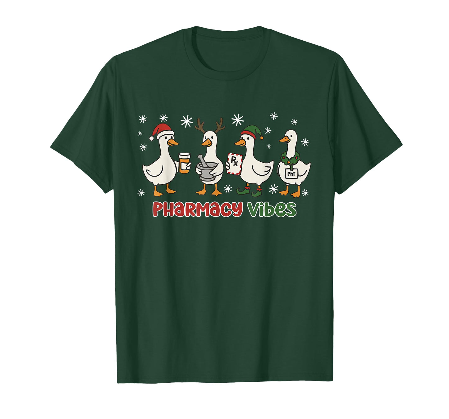 Christmas Silly Goose CPhT Pharmacy Technician Pharm Tech T-Shirt
