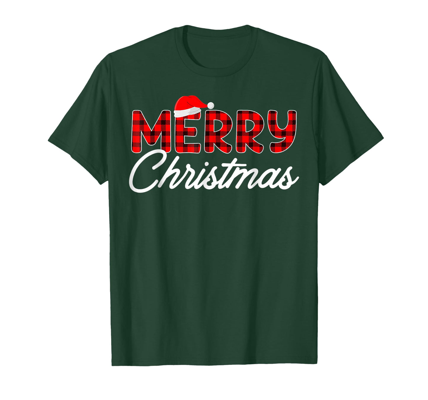Merry Christmas Buffalo Plaid T-Shirt