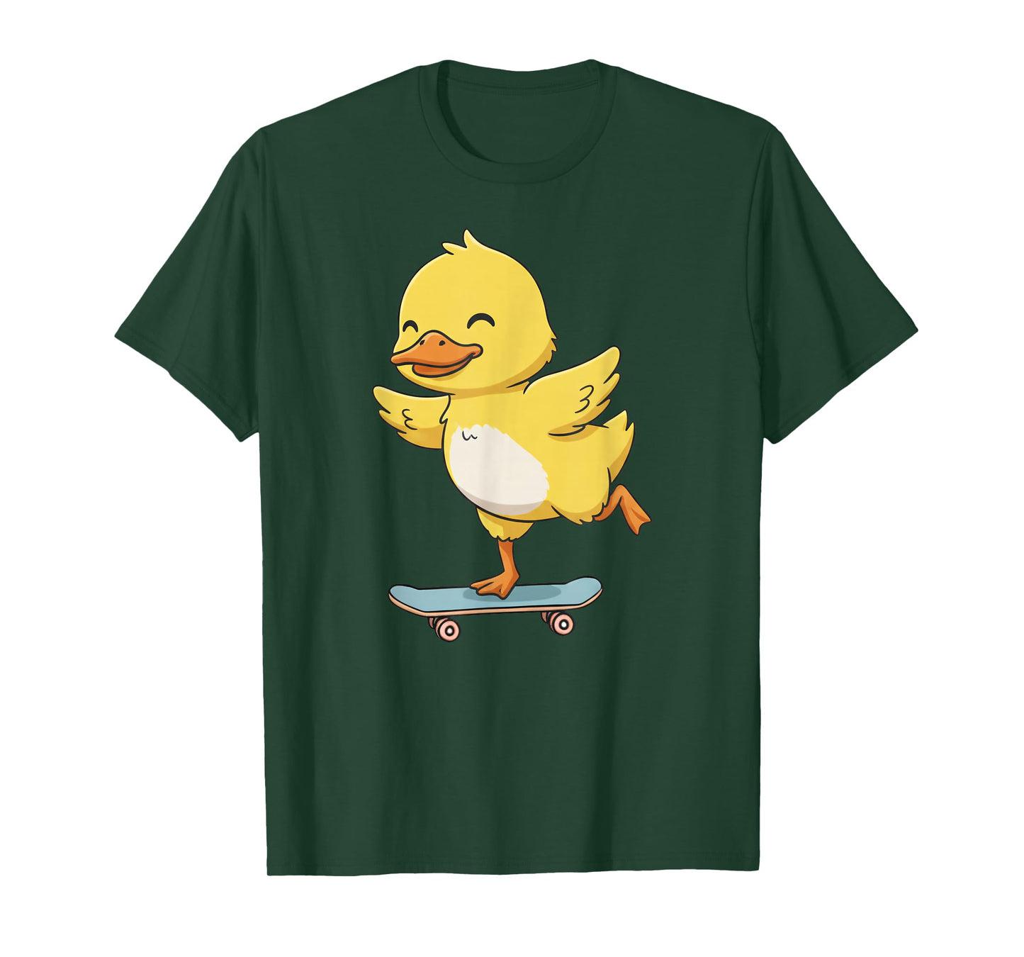 Funny Yellow Duck Skater Skateboard Ballerina Zoo Boys Girls T-Shirt