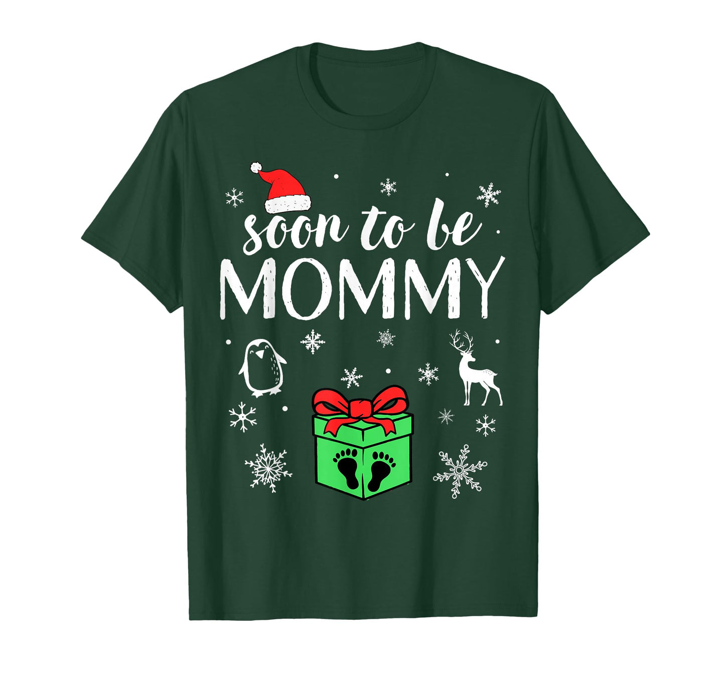Soon to Be Mommy Christmas Funny Pregnancy Announcement Mom T-Shirt