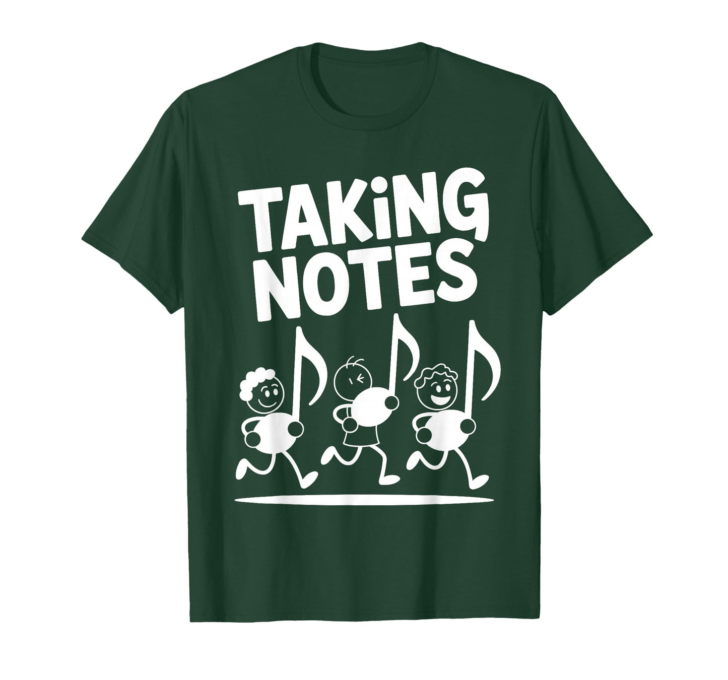 Taking Notes Funny Music Pun Cartoon Musician Graphic T-Shirt