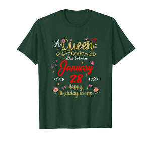 January 28 Birthday A Queen was Born in 28th January T-Shirt