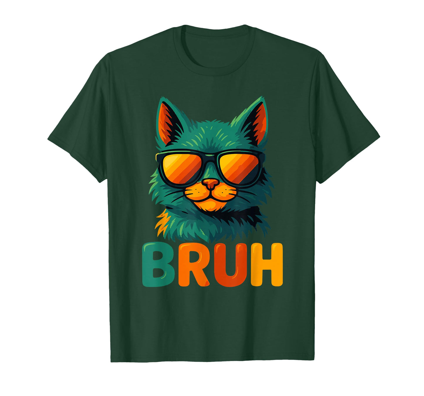 Funny Meme Saying Bruh Cat Sunglasses T-Shirt