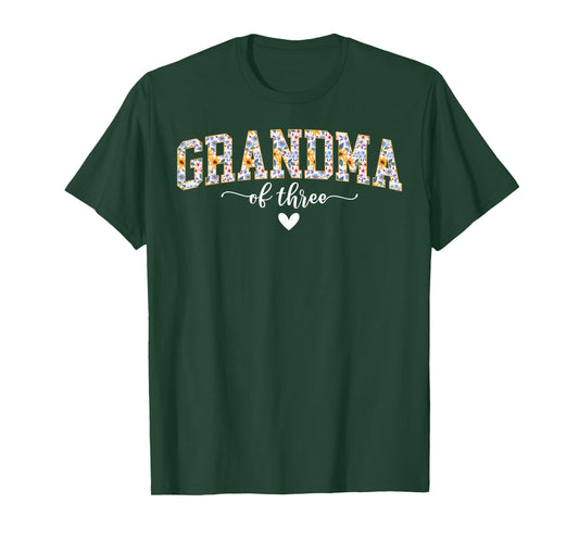 Grandma of Three Triplet Grandma of 3 Grandmother of Three T-Shirt