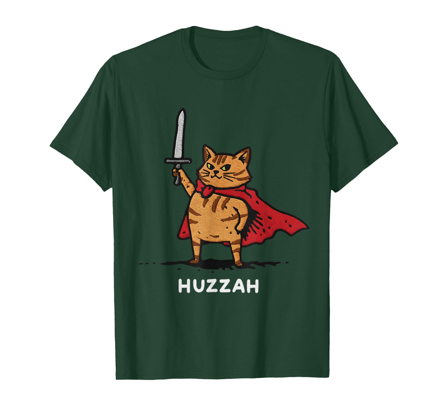 Huzzah Cat Knight Funny Sword Meme Quote T-Shirt