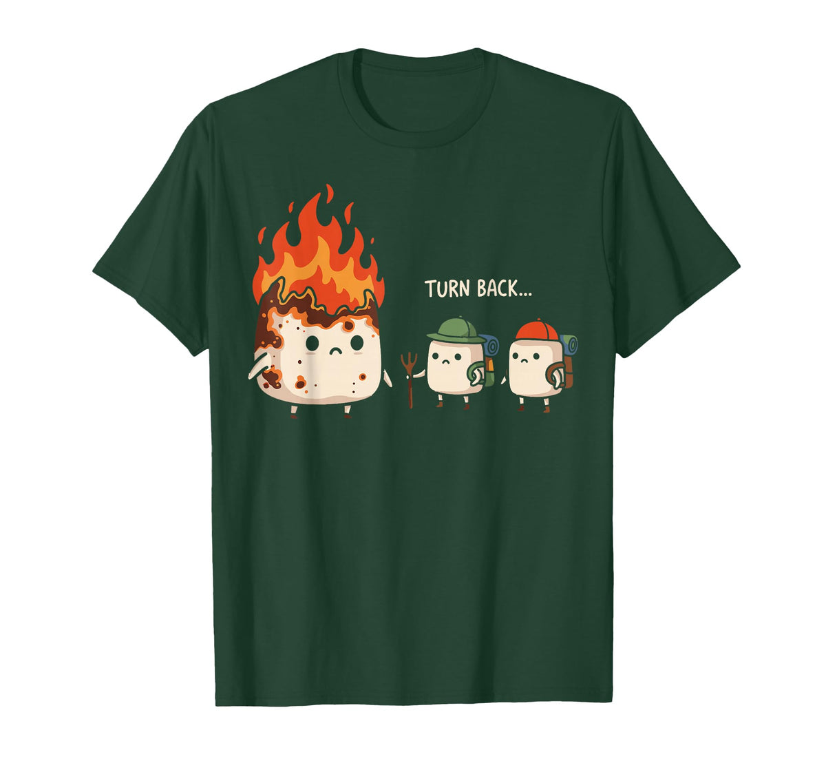 Turn Back Funny Burnt Marshmallow Campfire Camping Trip T-Shirt