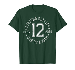 Limited Edition Est 2014 One of a Kind 12th Birthday T-Shirt