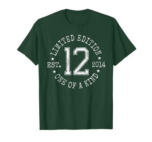 Limited Edition Est 2014 One of a Kind 12th Birthday T-Shirt