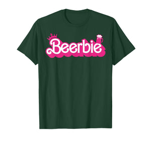 Beerbie Drinking Brewmaster Beer Day Pink Logo Girl Love Hop T-Shirt