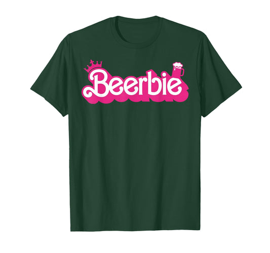 Beerbie Drinking Brewmaster Beer Day Pink Logo Girl Love Hop T-Shirt