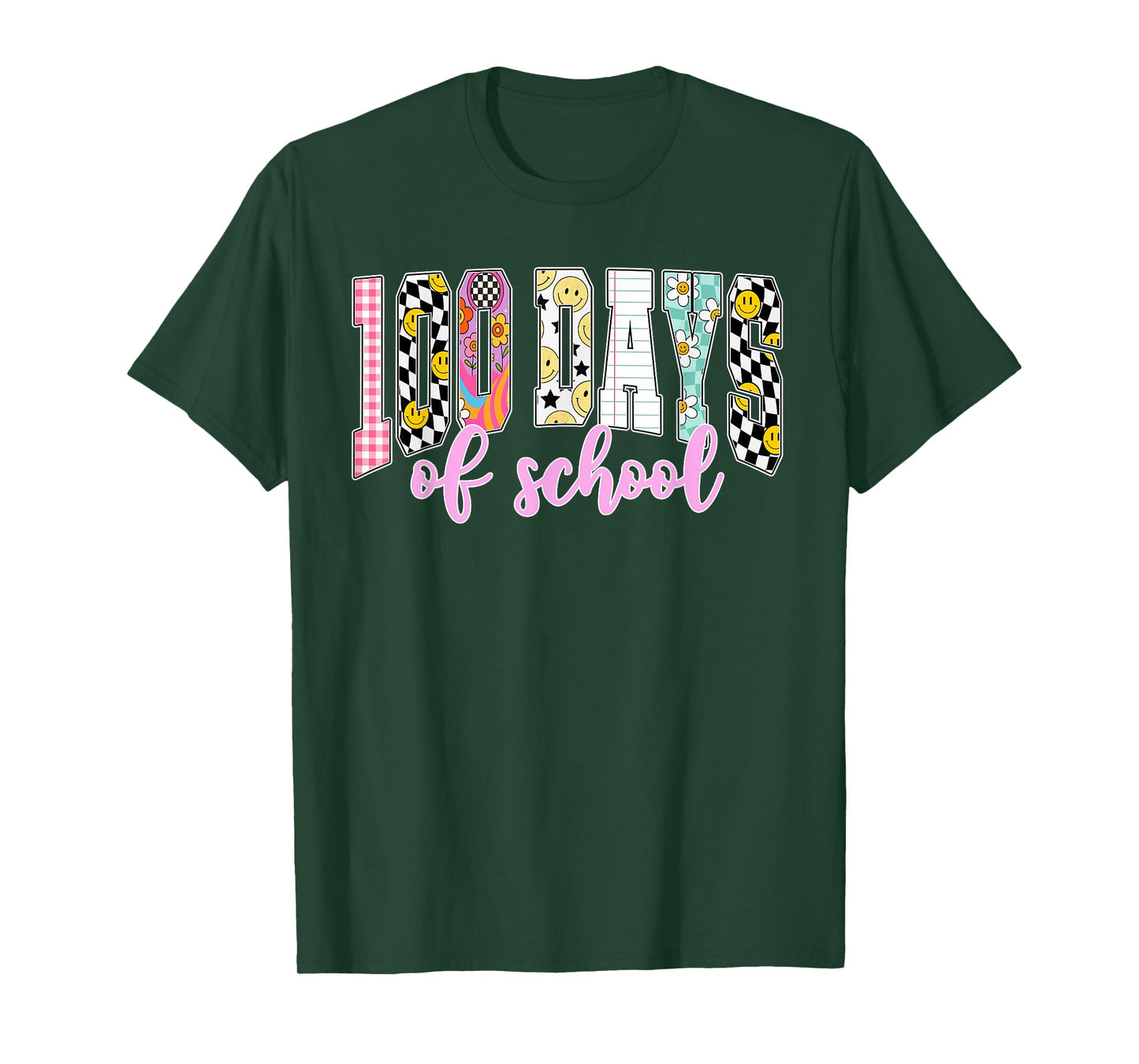 Happy 100 Days of School Student Teacher Kids Groovy Retro T-Shirt