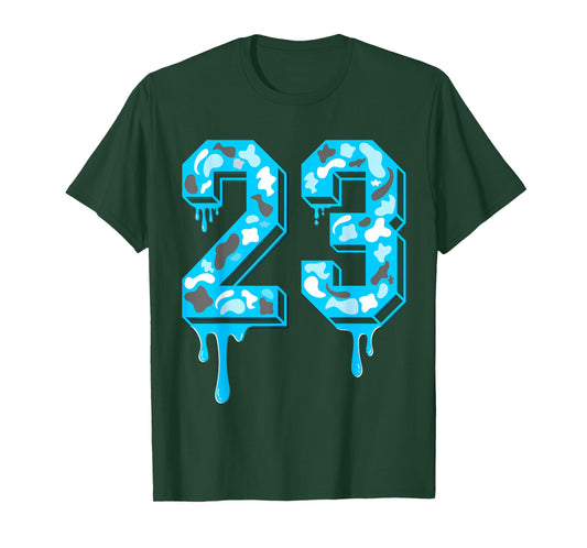 23 drip Camo Gamma Blue Matching T-Shirt