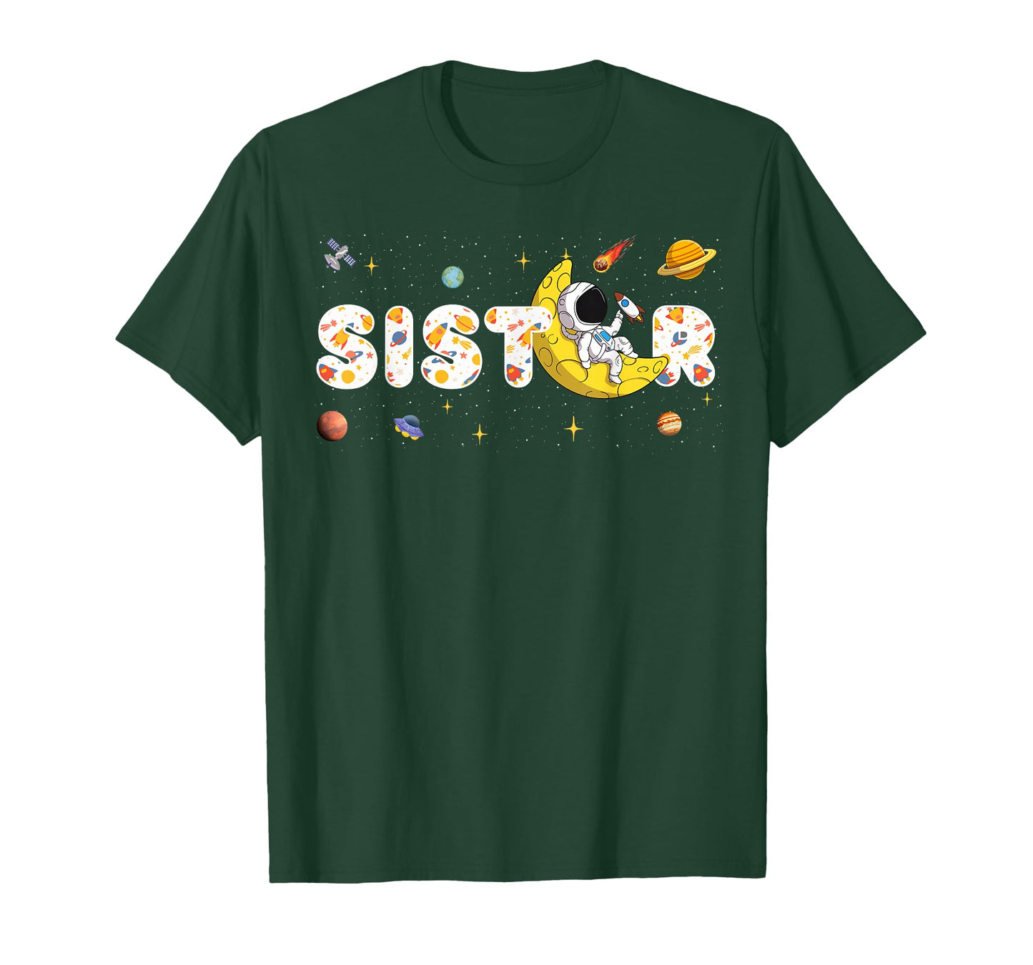 Astronaut Sister Space Birthday Planets Matching Family T-Shirt