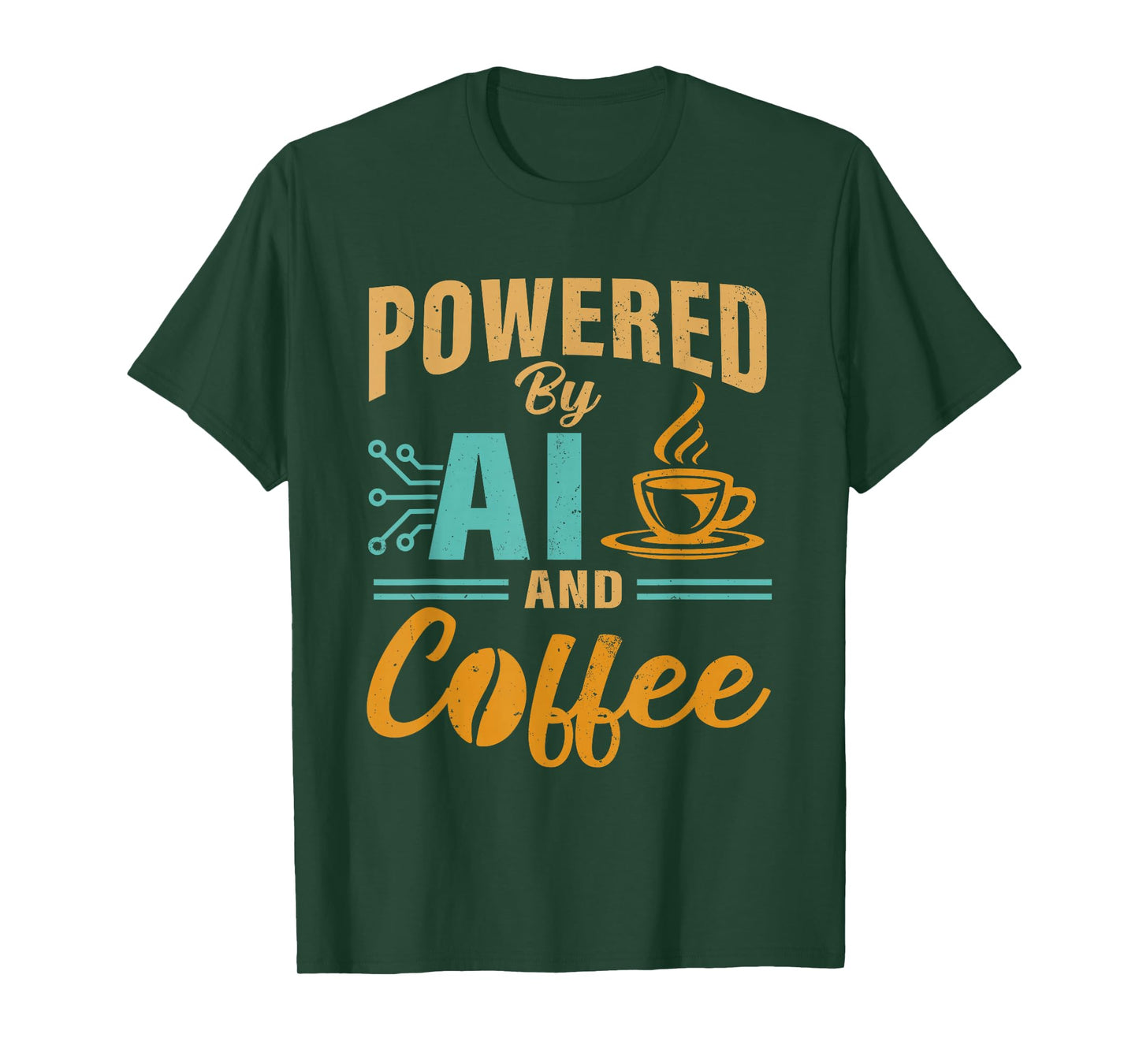 Powered by AI and Coffee AI Artificial Intelligence Computer T-Shirt