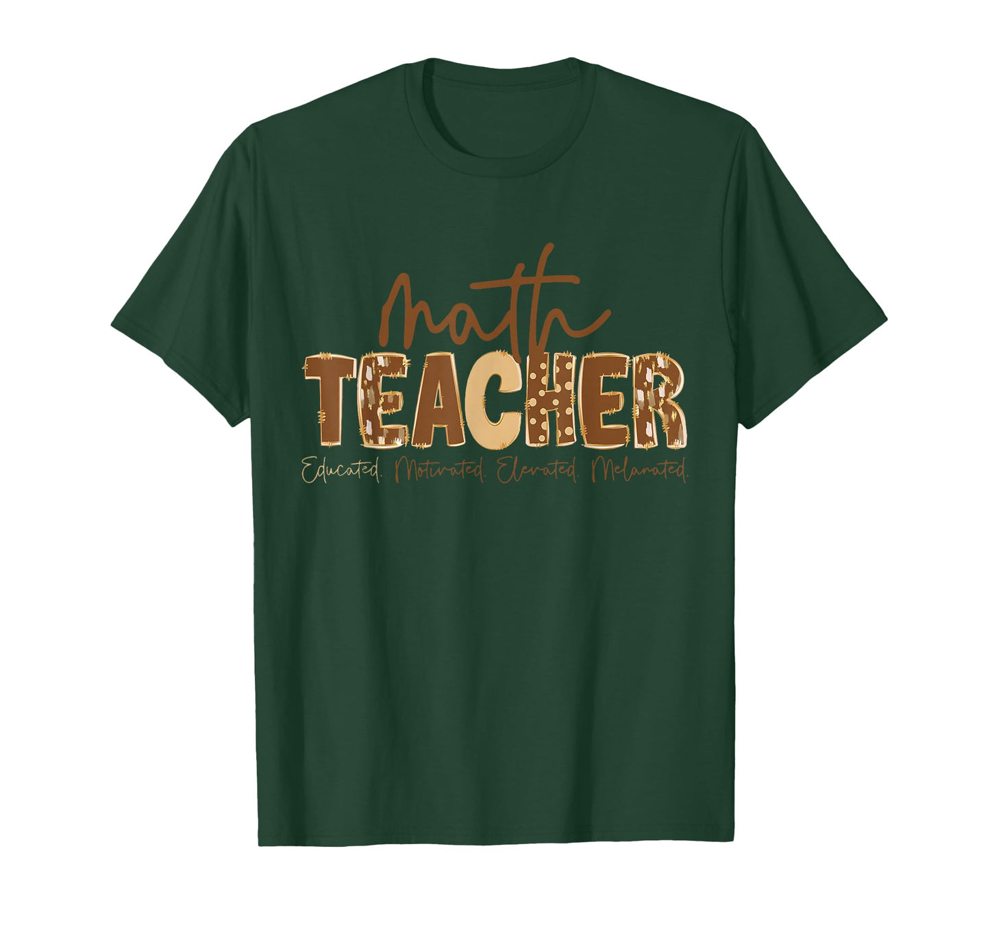 Black History Month Math Teacher Educated Motivated Elevated T-Shirt