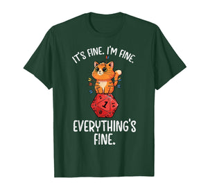 Gamer Cat Im Fine D20 Dice RPG Gaming Boys Girls Kids Men T-Shirt