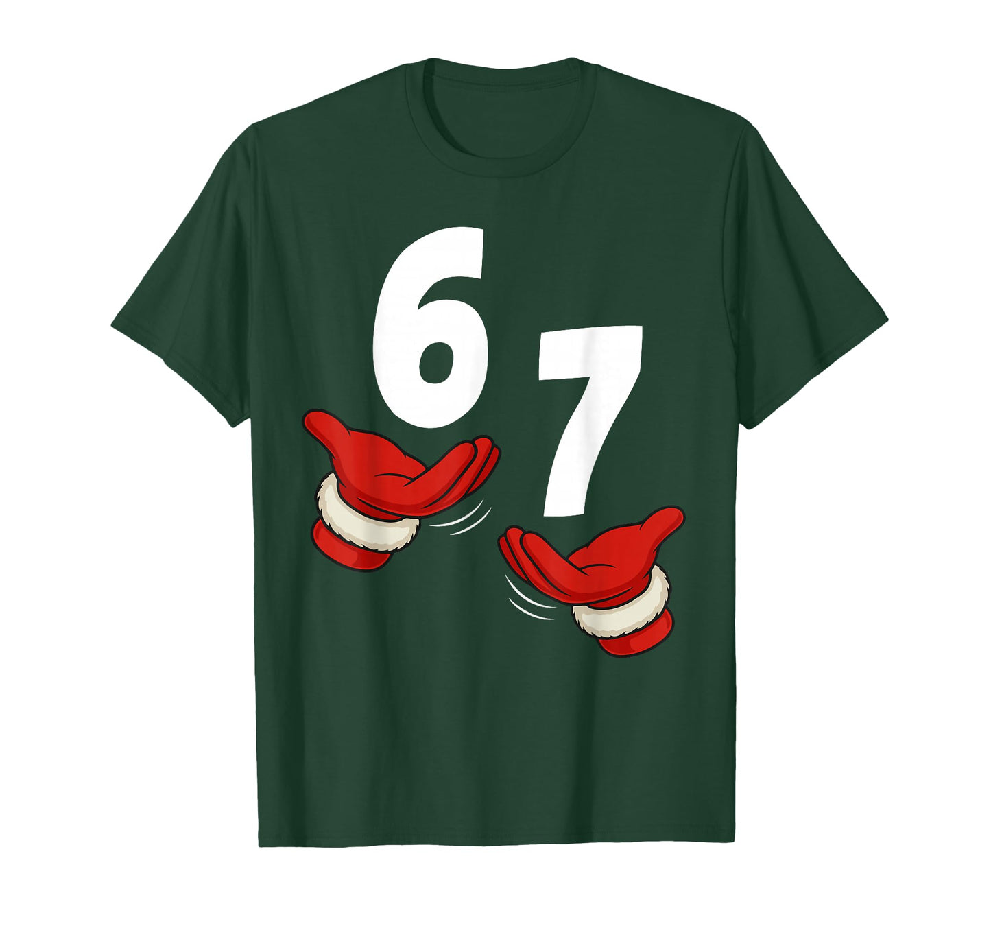 Six Seven 67 Christmas 6 7 Kids 67 Teen Boys 6-7 Meme Hands T-Shirt