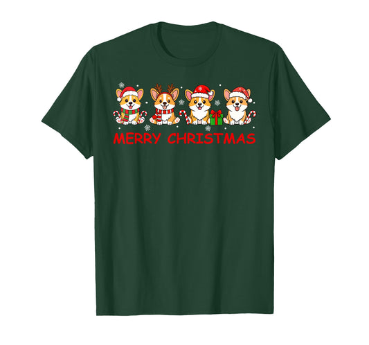 Merry Christmas Funny Corgi Xmas Cute Dogs Lovers T-Shirt