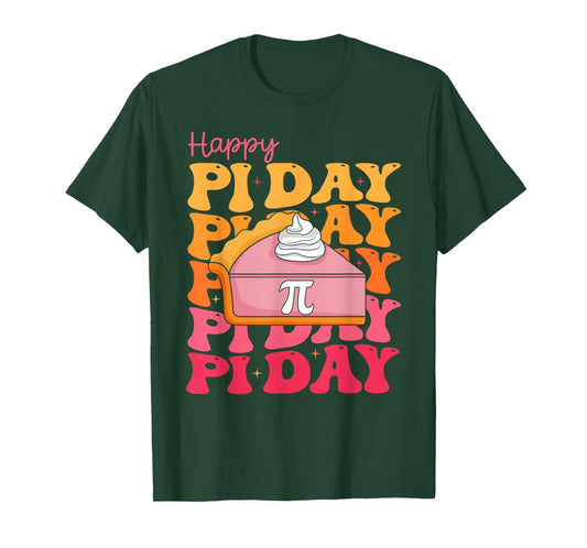 Groovy Happy Pi Day Spiral Pi Math Teacher Pi Day Lover T-Shirt