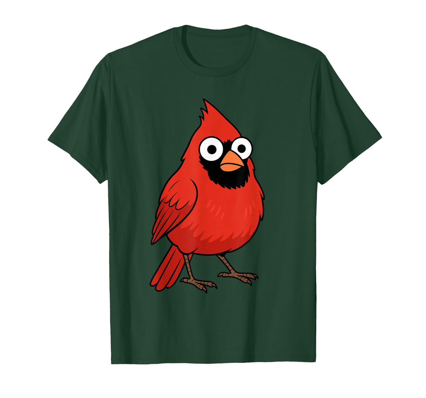 Bold Cartoon Cardinal Bird Design T-Shirt