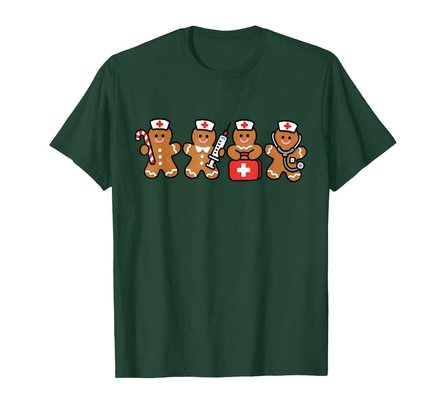 Christmas Gingerbread Nurse RN LPN ER Nursing Xmas Holiday T-Shirt