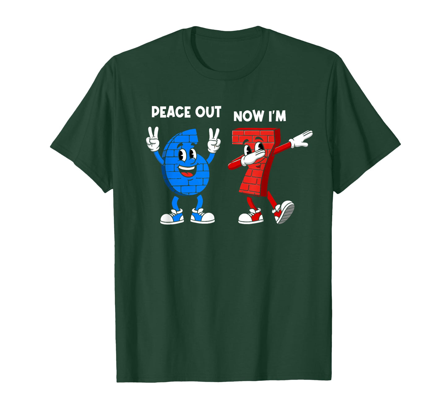 Peace Out 6 Now I'm 7 Year Old Birthday 67 Dabbing Boys Kids T-Shirt