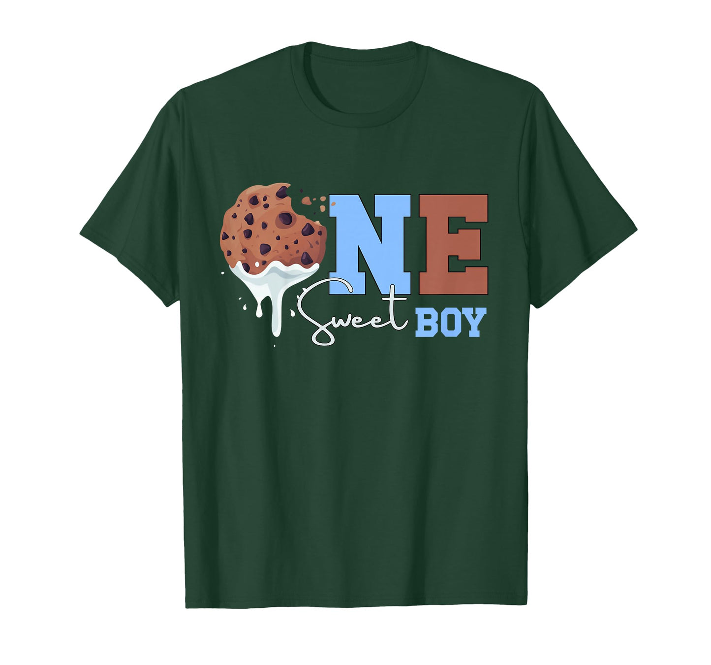 One Sweet Boy Cookies 1st Birthday Milk Party Matching T-Shirt