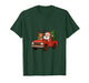 Red Christmas Truck Santa Claus and Reindeer Cartoon T-Shirt