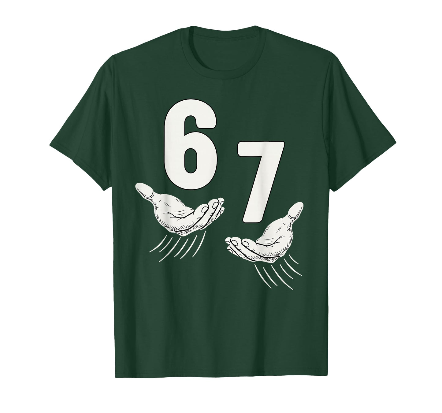 Six Seven 67 6 7 Kids 67 Boys Youth 6-7 Meme Hands Funny T-Shirt