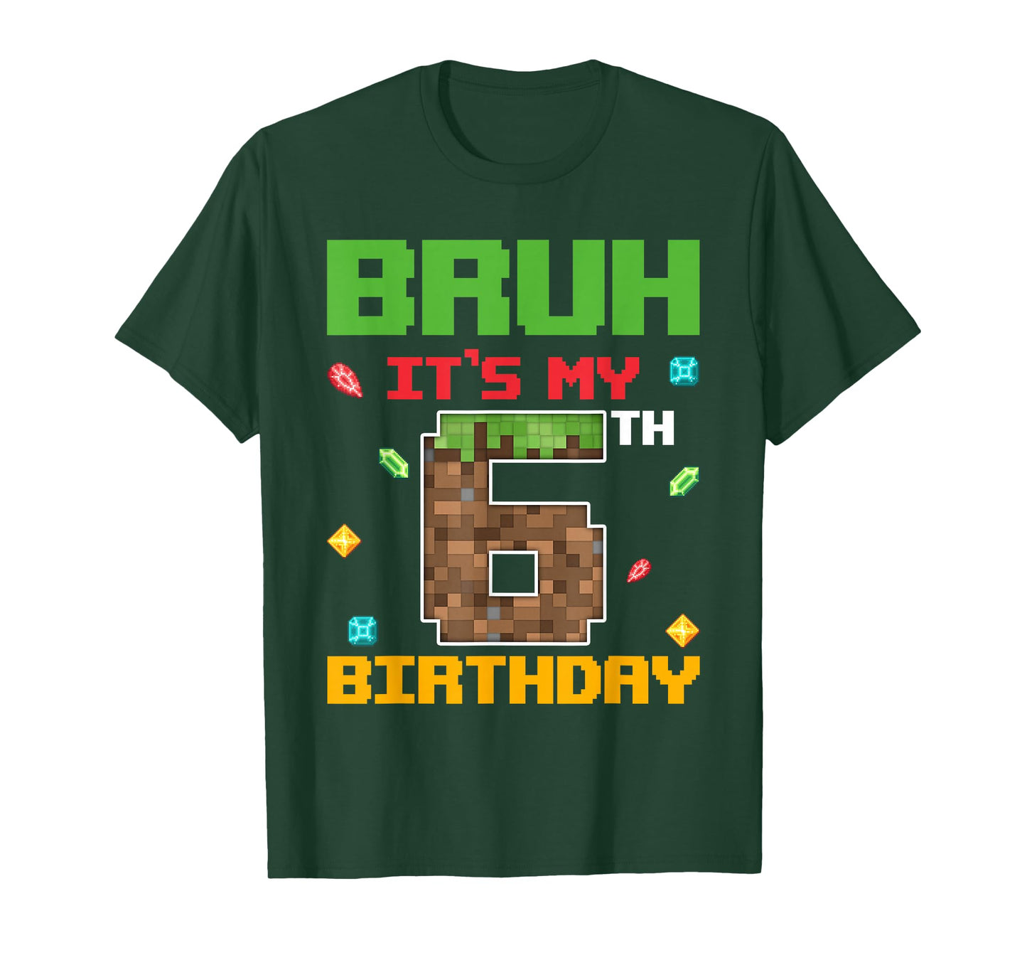 It's My 6th Birthday Boy 6 Years Old Pixel Gamer T-Shirt