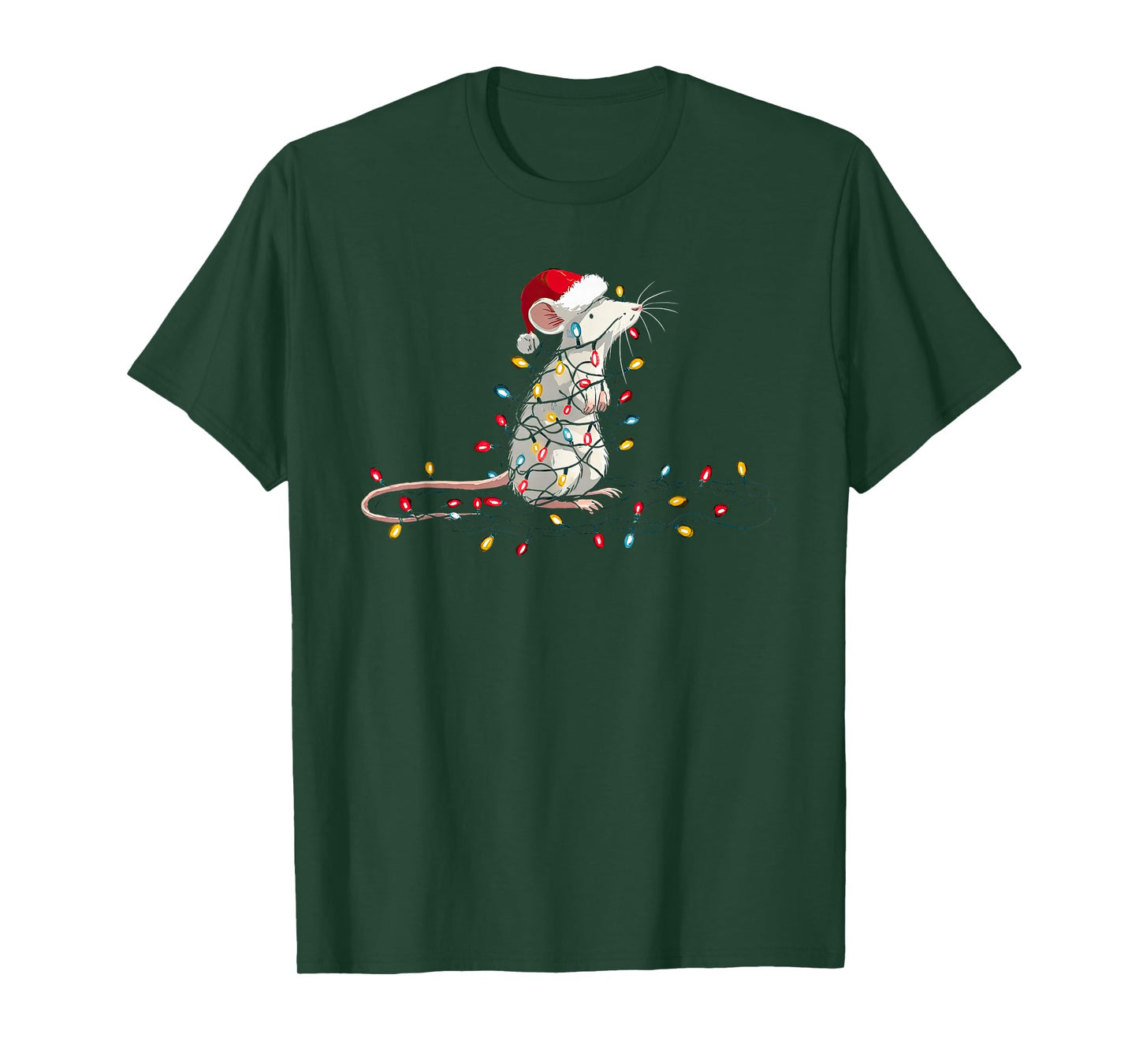 Funny Mouse Christmas Graphics Animal Lights Lover T-Shirt
