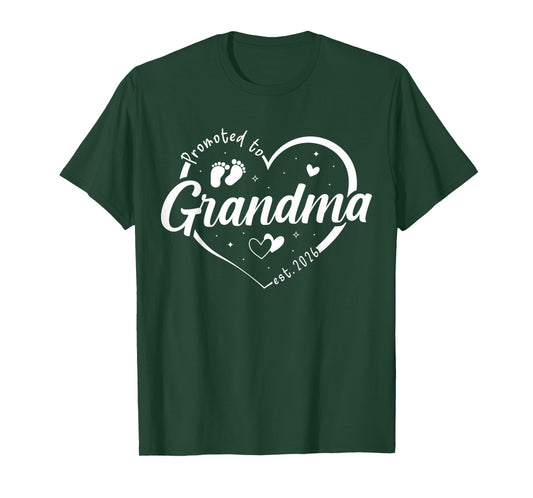 Promoted to Grandma Est 2026 Soon to be New Grandmom Heart T-Shirt