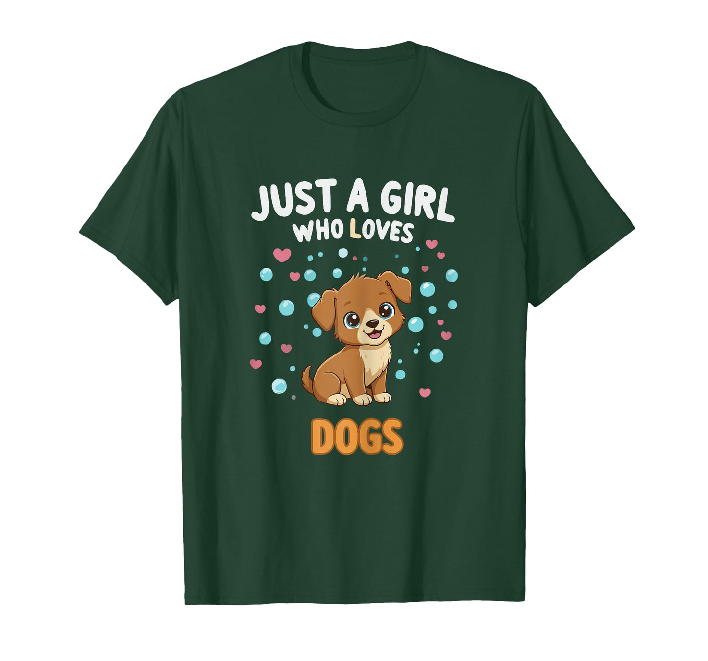 Kawaii Dog Just A Girl Who Loves Dogs Shirts for Girls T-Shirt