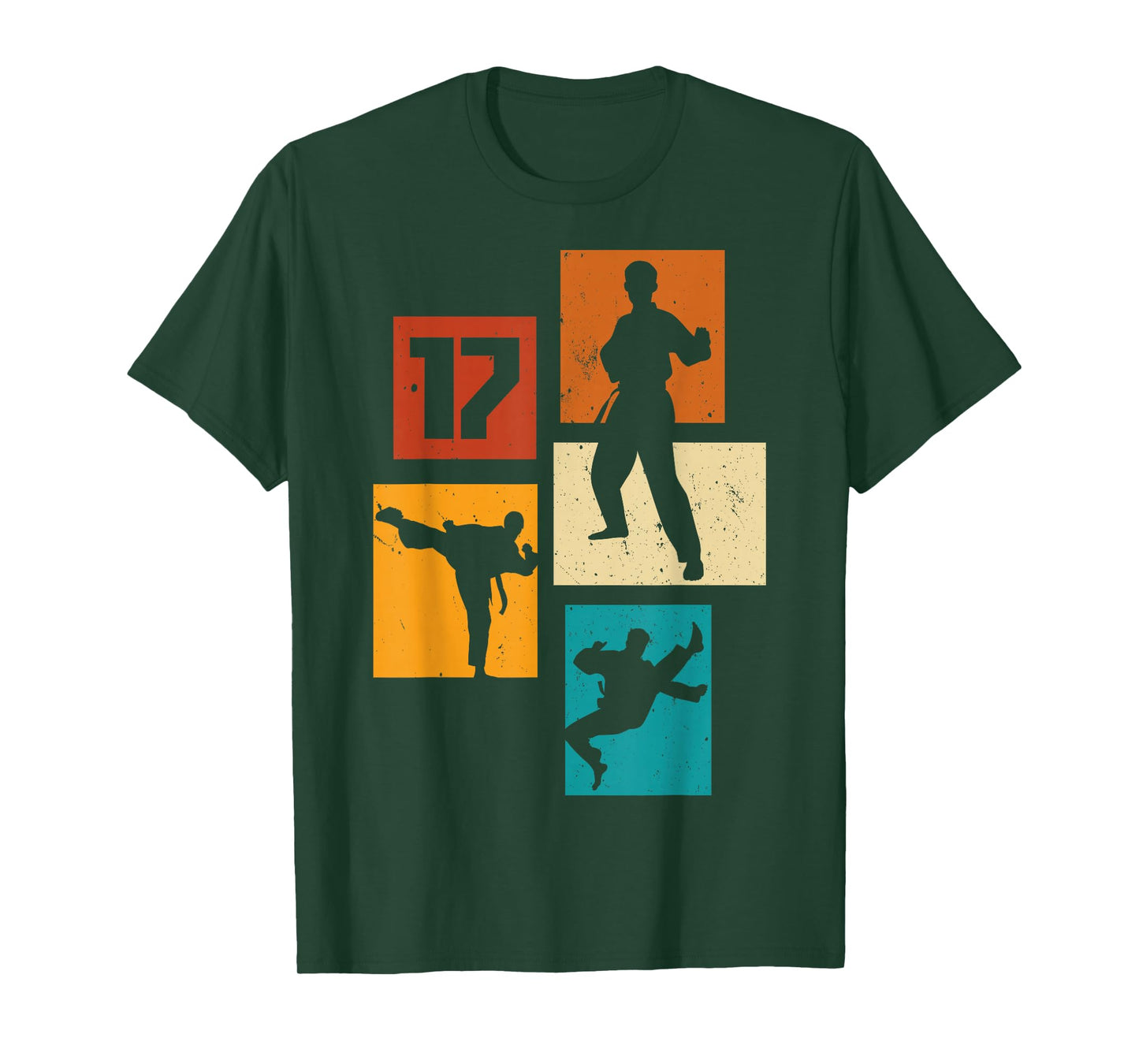 17th Birthday Karate Taekwondo 17 Years Old Boy Martial Arts T-Shirt
