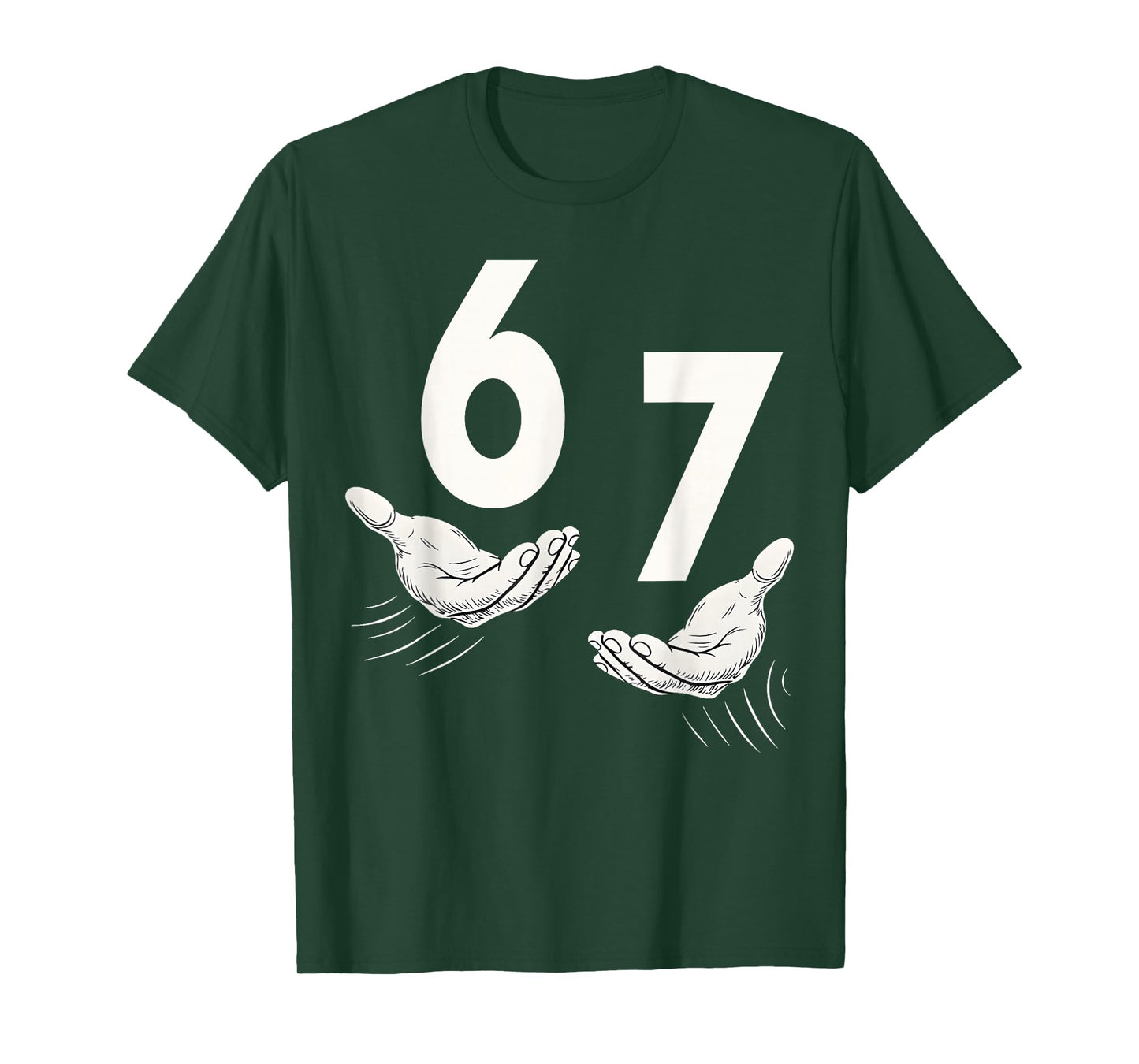 Six Seven 67 6 7 Kids 67 Teen Boys 6-7 Meme Hands Funny T-Shirt