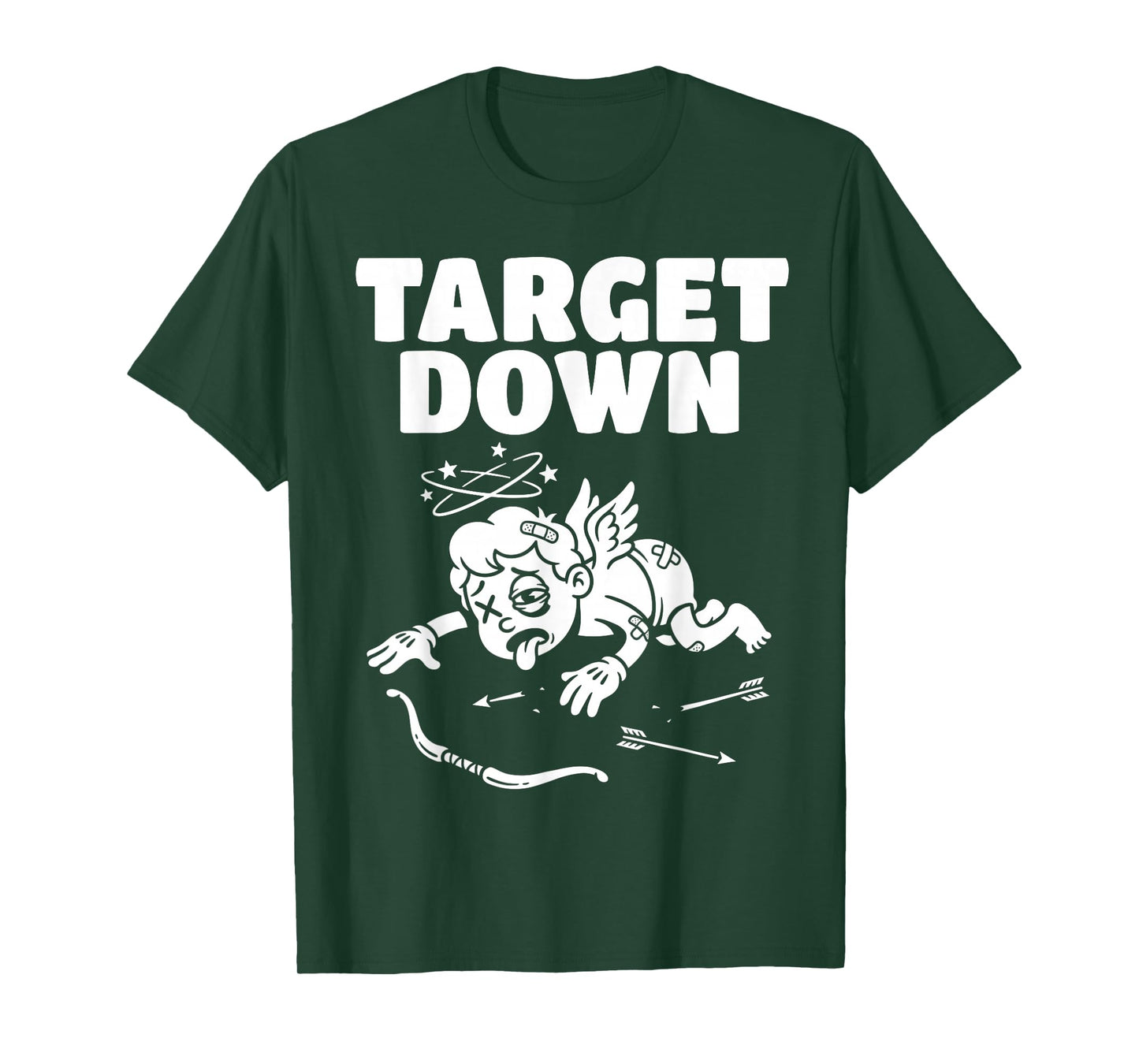 Target Down Funny Defeated Cupid Anti Valentines Day Gamer T-Shirt