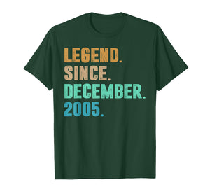 Legend Since December 2005 Birth of Birthday 2005 Legendary T-Shirt