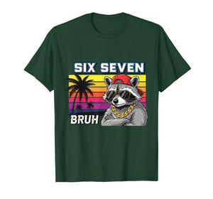 Funny 67 Raccoon Six Seven Bruh 6 7 Meme Boys Girls Kids T-Shirt