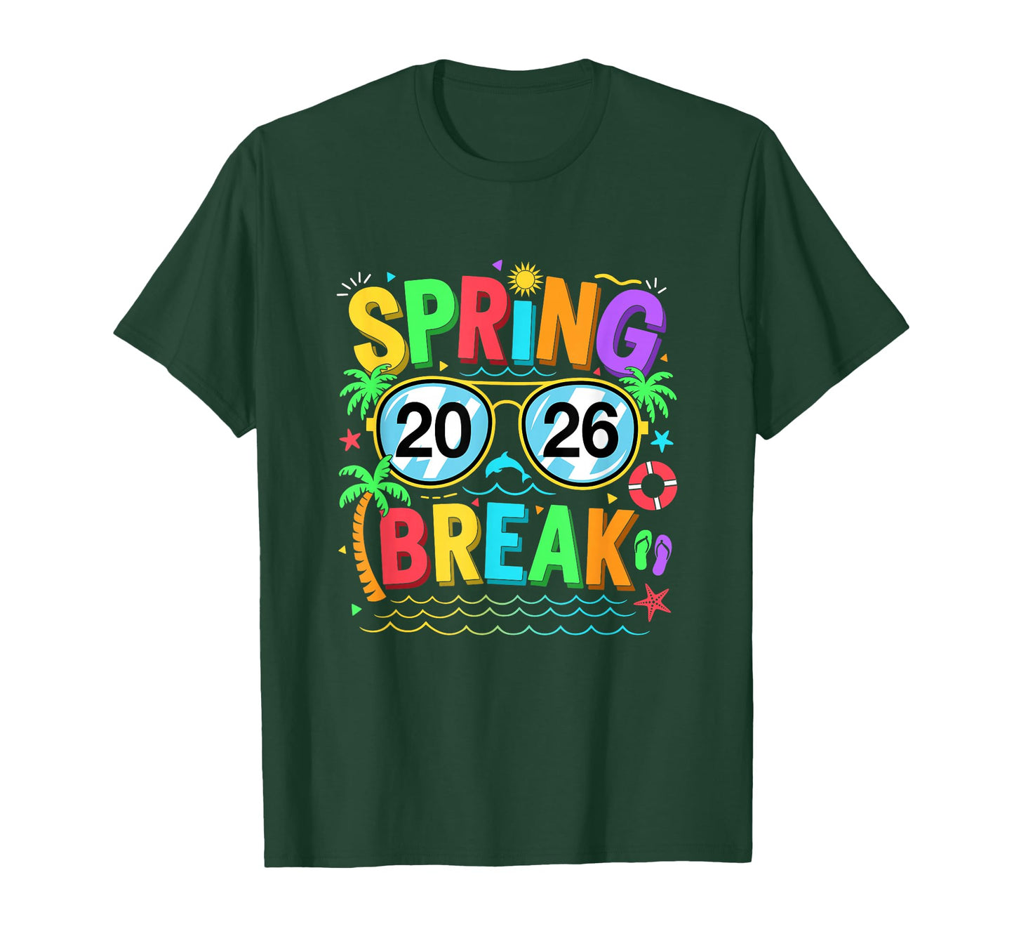 Spring Break Squad Vintage 2026 Florida Cool Sunglasses T-Shirt